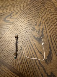 Sterling Silver Pin With Ankle Bracelet