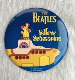 Original The Beatles Yellow Submarine 4' Large Pinback Movie Pin