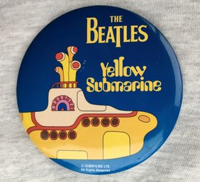 Original The Beatles Yellow Submarine 4' Large Pinback Movie Pin