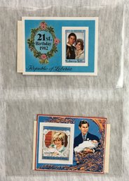 Lot 4 Of 2 England Princess Lady Diana Commemorative Stamps, Unused W/ Certificate Of Authenticity