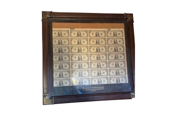 Uncut Sheet Of 1 Bills Which Contains A Tota Of 32 Individual Notes Arranged In A 4 Column By 8 Row Grid Layou