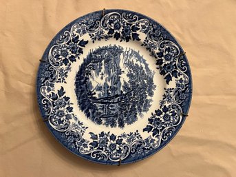 English Ironstone Churhill Blue And White English Side Scenery 1 Of 2