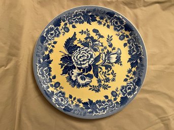 English Ironstone Spode Blue, White And Yellow Serving Plate