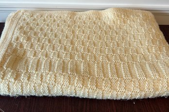Handmade Crocheted Blanket, Ivory