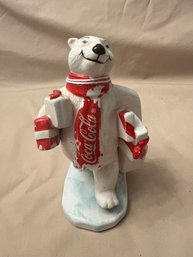 Vintage Enesco Coca Cola Polar Bear Carrying Presents