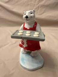 Vintage Enesco Coca Cola Polar Bear Figurine Baking Cookies