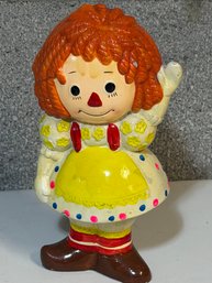 Vintage Hand Painted Raggedy Ann Ceramic Bank