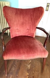 Midcentury Armchair In Terracotta Upholstery