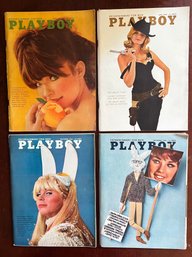 Set Of 4 1966 Vintage Playboy Magazines