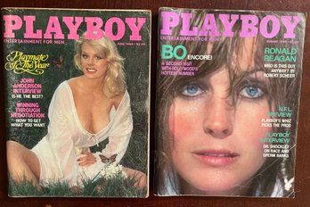 Set Of 2 1980  Vintage Playboy Magazines