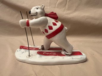 Vintage Enesco Ceramic Coca Cola Polar Bear Always Skiing Figurine