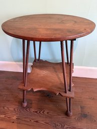 Antique Oak Spiral Leg Table