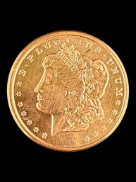 One AVDP Ounce .999 Fine Copper Round Morgan