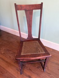Antique Rocking Chair With Caned Seat