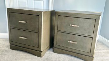 A Pair Of Grey Night Table By American Signature Collection 1 Of 2