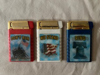 3 Vintage Freedom Rings American Lighters