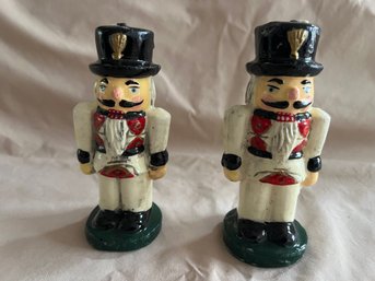 2 Nutcracker Soldier Candles In White