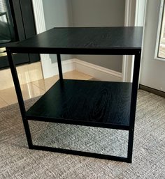 A Black Metal Frame Two Tier Side Table