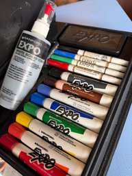 Vintage Set Of Expo Whiteboard Markers  With Cleaning Fluid And  Eraser
