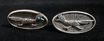 Vintage Pewter Roadrunner Cufflinks By J. Ritter Co