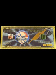 Collectible NFL Indianapolis Colts Gold Foiled Bill