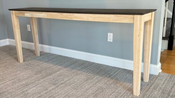 A Butcher Block Style Top Sofa Table