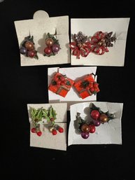 A Variety Of Christmas Holiday Clip On Earrings