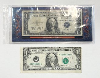 1935 Series One Dollar Silver Certificate & 1995 Series $1 Federal Reserve Note