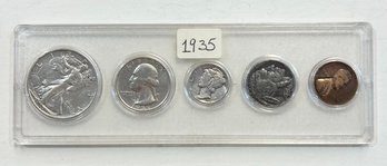 1935 U.S. 5-coin Year Set - Including Silver Coins