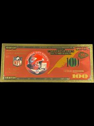 Collectible NFL Kansas City Chiefs Gold Foiled Bill