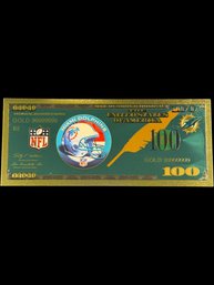 Collectible NFL Miami Dolphins Gold Foiled Bill
