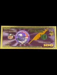 Collectible NFL Minnesota Vikings Gold Foiled Bill