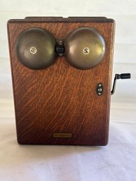 Antique Western Electric Wall Mount Hand Crank Oak Phone