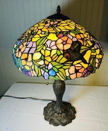 Reproduction Stained Glass Lamp  - Bird Detail