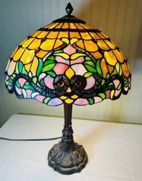 Reproduction Stained Glass Table Lamp As Is