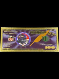 Collectible NFL Baltimore Ravens Gold Foiled Bill