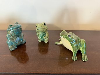 Trio Of Ceramic Frogs