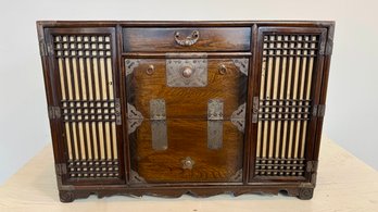 A Vintage Ornate Asian Chest With Secret Compartmet