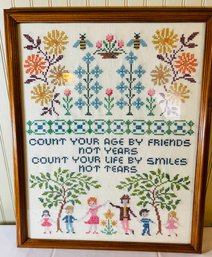 Framed Cross Stitch Picture
