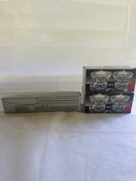 4-Mikasa Votive Candle Holders & One Set Of 4 Mikasa Newport Gold Toned Flatware