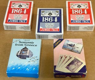 5 Decks Of Cards. 3 New /sealed, 2 From Greece With Wild Jokers!