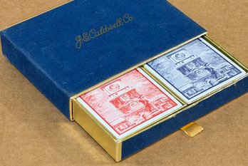 Vintage J.E. Caldwell Co Advertising Double Deck Playing Cards Sealed Packs