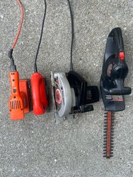 4-Black & Decker Power Tools, Hedge Timer, Circular Saw, Jigsaw & Sander
