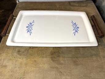 Vintage Corning Ware Blue Cornflower Baking Tray With Cradle Rack