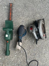 Black And Decker Trimmer, Ryobi Sander, Skil Circular Saw 7 3/4