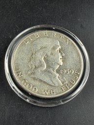 1950 Ben Franklin Silver Half Dollar