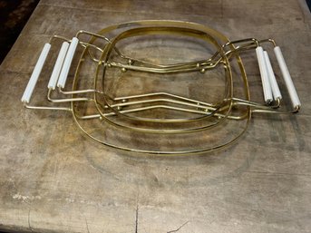 Corning Ware MCM Gold Tone Cradle Racks