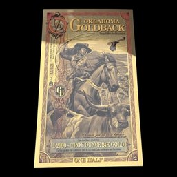 1/2 Oklahoma GoldBack 1/2000th Troy Ounce 24K Gold