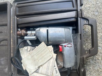 Vintage Drill With Case And Drill Bits.