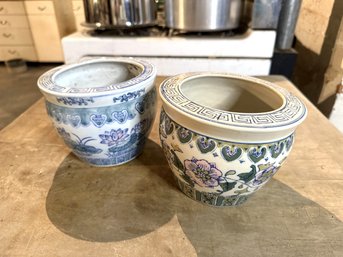 Two Asian Ceramic Planters